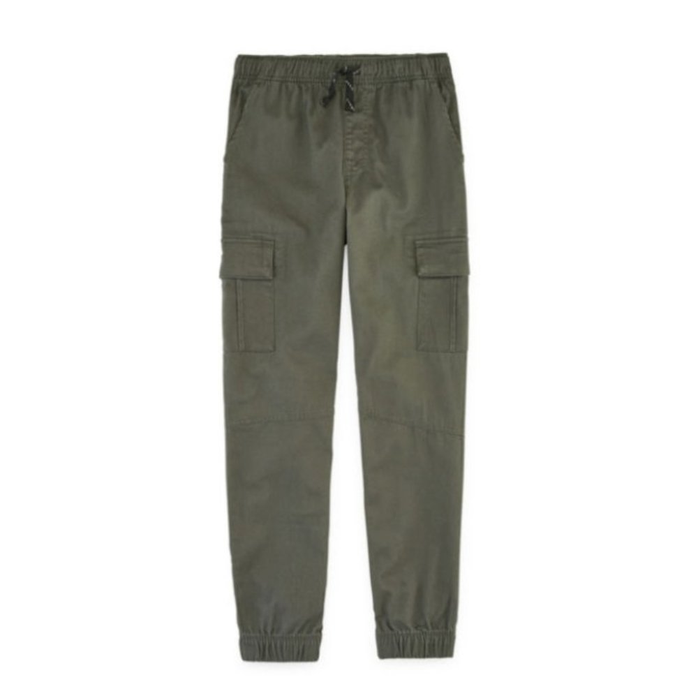 Arizona Boys Cinched Dark Gray Jogger Cargo Pants